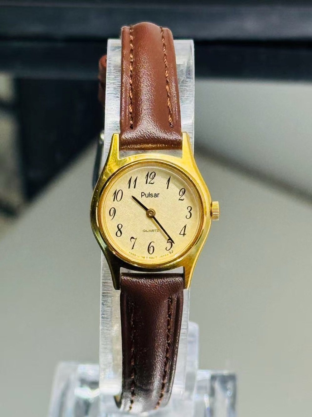 Vintage Pulsar Women’s Quartz Watch Gold Tone 18mm New Battery New Strap Runs